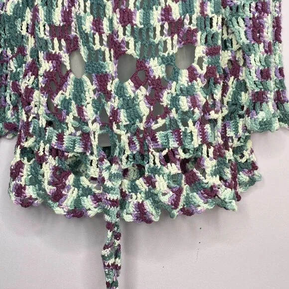 Handmade Crochet Sweater Top Women S Multicolor Boho Festival‎ Hippie Fairycore - Picture 2 of 13